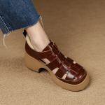 Elegant Luxury Handmade Leather Women's Shoes(Etrj220A3521)