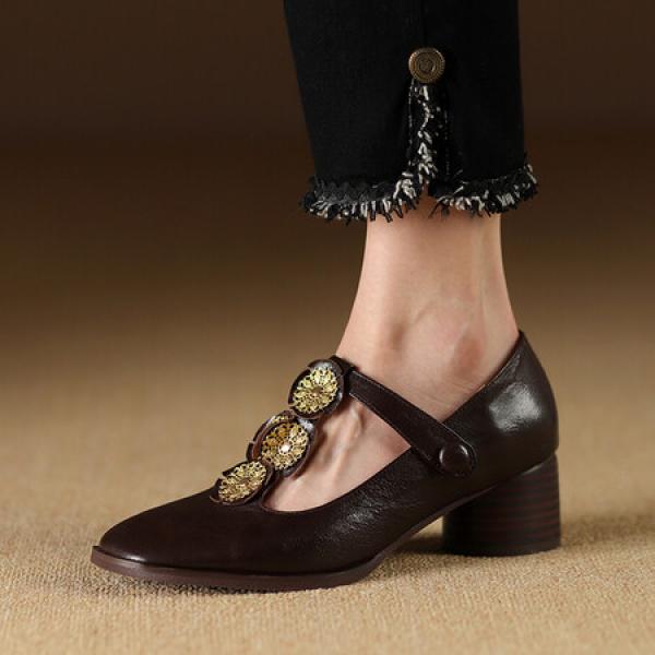 Exquisite Handmade Leather Women's Shoes for Elegance(Etrj220A3836)