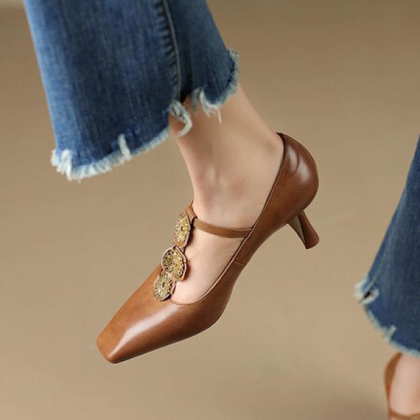 Exquisite Handcrafted Leather Women’s Shoes for Timeless Elegance(Etrj220A3837-1)