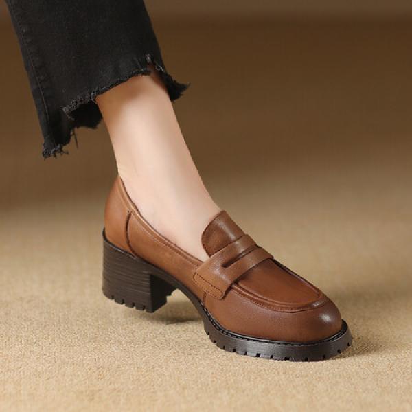 Elegant Handmade Leather Women's Shoes, Exquisite Quality Craftsmanship(Etrj220A5035)