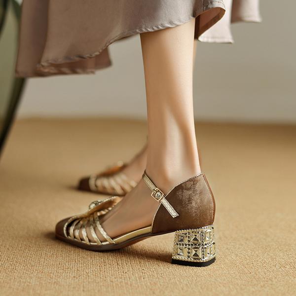 Exquisite Handmade Genuine Leather Women's Shoes for Elegant Luxury.(Etx0863TX489)