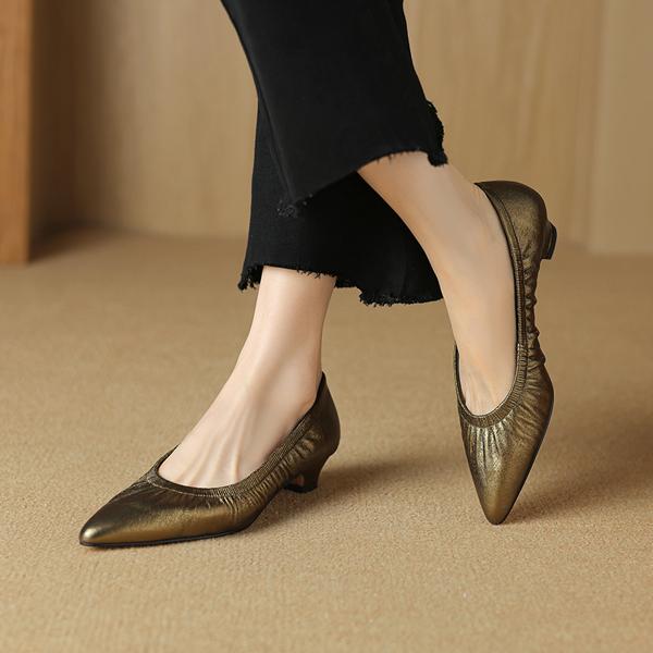 Elegant Handcrafted Leather Women's Shoes of High Quality(Etx0863TX503)