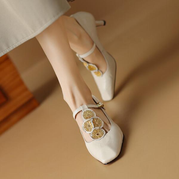 Exquisite Handcrafted Leather Women's Shoes: A Luxurious Blend of Elegance and Craftsmanship(Etx0863TX445-2)