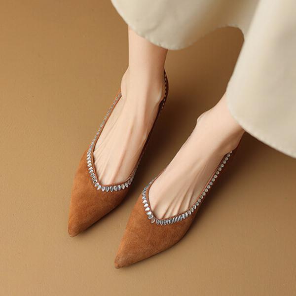 Elegant Handmade Genuine Leather Women's Shoes(Etx0863TX464-2)