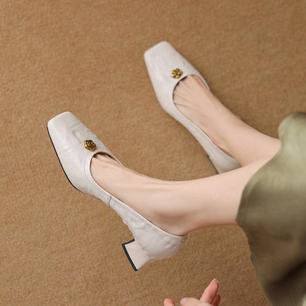 Exquisite Handmade Leather Women's Shoes: Elegance in Craftsmanship(Etx0863TX562-6)