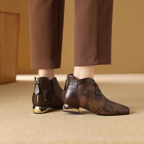 Elegant Handcrafted Genuine Leather Women's Shoes - Luxurious Quality Craftsmanship(Exinyimeik872)