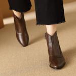 Luxurious Handmade Leather Women's Shoes: Crafted Elegance.(Exinyimeik875)