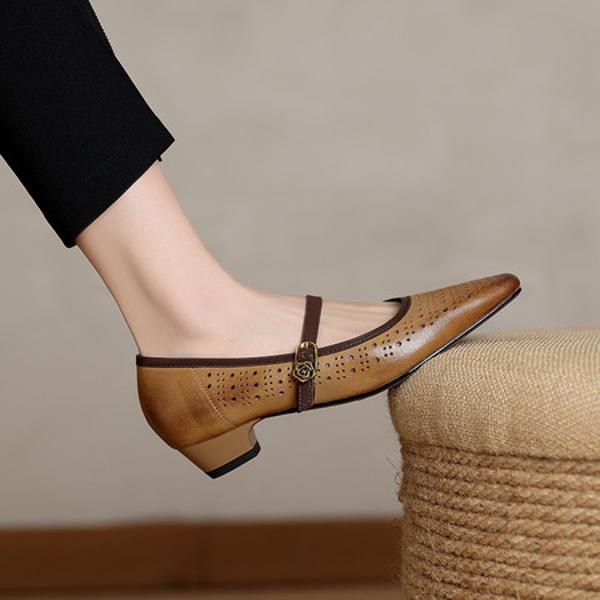 Handcrafted Genuine Leather Women's Shoes: Exquisite Craftsmanship for Elegant Luxury(Exinyimeik903)