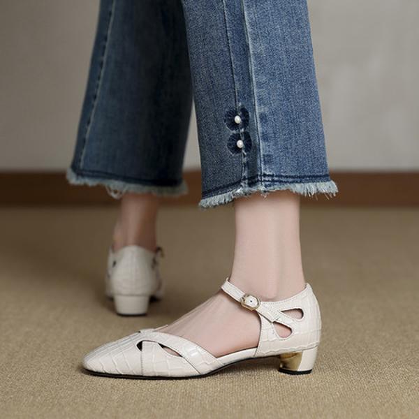 Handcrafted Luxury Leather Women's Shoes with Elegance(Exinyimeik916)