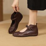 Exquisite Handcrafted Genuine Leather Women's Shoes for Elegant Sophistication(Exinyimeik923)