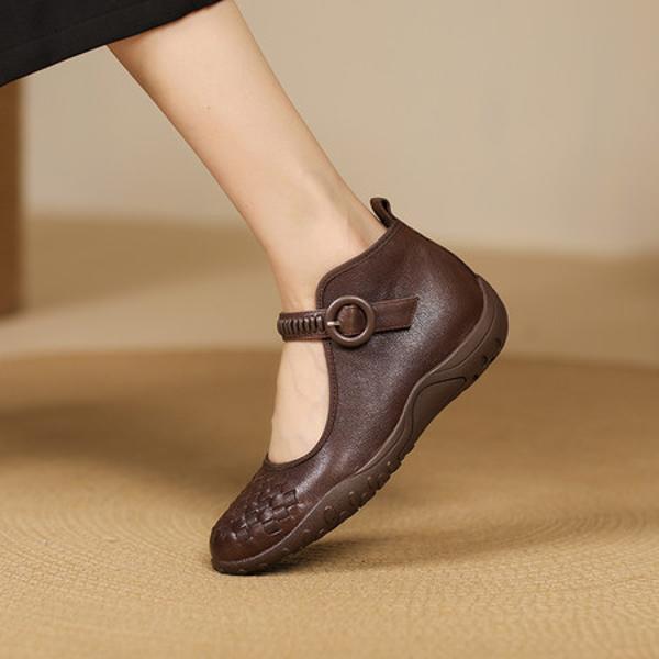 Exquisite Handcrafted Genuine Leather Women's Shoes for Elegant Sophistication(Exinyimeik923)