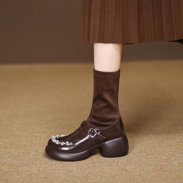 Handcrafted Luxury Leather Women’s Shoes(EyunshangxCA2301)