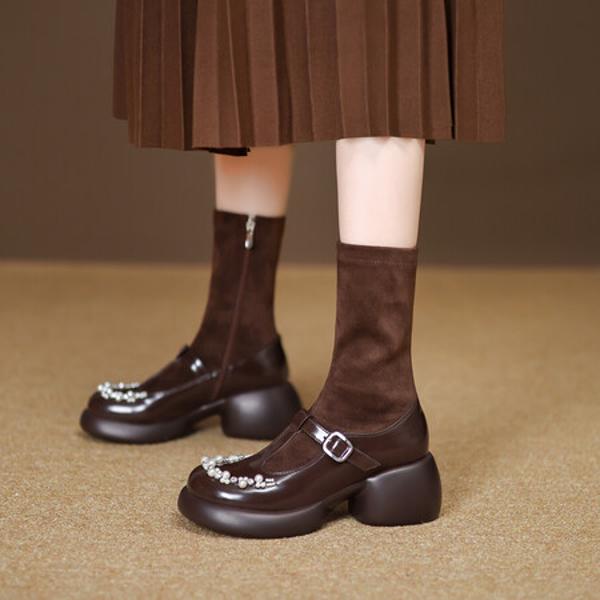 Handcrafted Luxury Leather Women’s Shoes(EyunshangxCA2301)