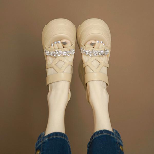 Elegant Handcrafted Genuine Leather Women's Shoes(Eyunshangx66304-1)